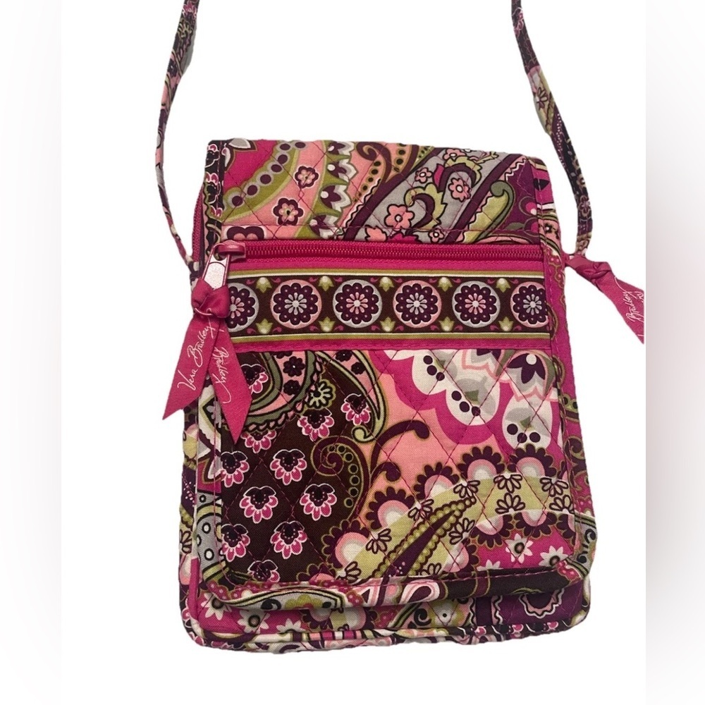 NWOT Vera Bradley Berry Paisley Crossbody bag Dark Pink Berry - Picture 11 of 12